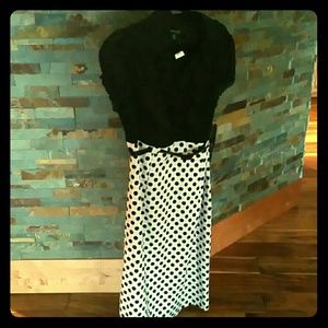 Black and white polka dot dress